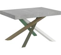 ITAMOBY - Table extensible 140/400x90 cm Volantis gris béton pieds multicolore 4/A