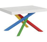 ITAMOBY - Table extensible 140/400x90 cm Volantis Premium frêne blanc pieds multicolore 4/B