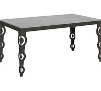 ITAMOBY - Table extensible 160/264x90 cm Karamay Evolution gris béton cadre et pieds anthracite
