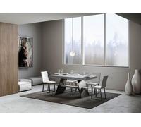 ITAMOBY - Table extensible 160/420x90 cm Baita gris béton pieds anthracite