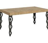 ITAMOBY - Table extensible 160/420x90 cm Karamay chêne nature pieds anthracite