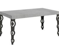 ITAMOBY - Table extensible 160/420x90 cm Karamay gris béton pieds anthracite