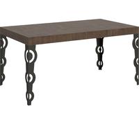 ITAMOBY - Table extensible 160/420x90 cm Karamay noyer pieds anthracite