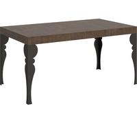 ITAMOBY - Table extensible 160/420x90 cm Paxon noyer pieds anthracite