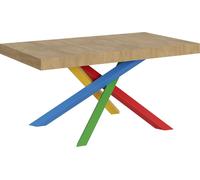 ITAMOBY - Table extensible 160/420x90 cm Volantis chêne nature pieds multicolore 4/B