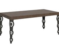 ITAMOBY - Table extensible 180/284x90 cm Karamay noyer pieds anthracite