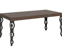 ITAMOBY - Table extensible 180/440x90 cm Karamay noyer pieds anthracite