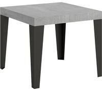 ITAMOBY - Table extensible 90/246x90 cm Flame gris béton pieds anthracite
