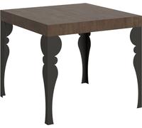 ITAMOBY - Table extensible 90/246x90 cm Paxon noyer pieds anthracite