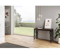 ITAMOBY - Table extensible portefeuille 120x45/90 cm Karamay Double noyer cadre anthracite