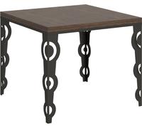 ITAMOBY - Table extensible portefeuille 90/180x90 cm Karamay Libra noyer cadre anthracite