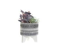 ITEM INTERNATIONAL Cache-pot garni sur pieds Boho en Résine - Hauteur 20 cm - Diamètre 10.5 cm