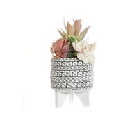 ITEM INTERNATIONAL Cache-pot garni sur pieds Boho en Résine - Hauteur 20 cm - Diamètre 10,5 cm