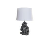 ITEM INTERNATIONAL Lampe à poser Singe - en résine - Gris et blanc - 30 x 30 x 48 cm