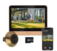 iTenen D3 Judas de Porte Camera Surveillance avec microSD de 32 Go,PIR Détection de Mouvement,1296P Judas Numérique 4.3" Ecran,avec Microphone sans Haut - Parleur, Batterie 5000mAh, Angle 140°