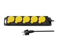 ITENSE 647862 Bloc Multiprise Étanche 3 Prises IP44 - 16A 3680W - avec Interrupteur - Câble HO5RN-F 3G1 mm² 0,85 m - Sécurité Enfant - Noir et Jaune