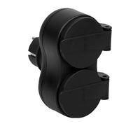 ITENSE 647925 Multiprise Électrique Murale IP44 - Fiche Biplite 2 Prises 2 x 16A - Étanche Extérieur - Sécurité Enfant - Certifiée NF - Noir