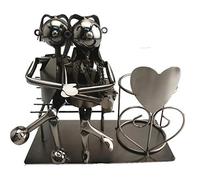 ito Electronics Couple d'amoureux Assis sur Un Banc, Cadeau de Mariage, Porte-Bouteille de vin, 24 x 11 x 21 cm