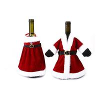 ITODA 2 PCS Housses de Bouteille de Vin pour Noël Décoration de Bouteille pour Table de Noël Sacs de Vin Rouge pour Habiller Bouteilles Décoration pour Fête Sac Champagne pour Le Dîner, Rouge