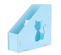 ITODA Porte-Revue en Bois avec Motif Chat - Rangement pour Magazine, Dossier, Journal A4 - Support Document Livres Grande Capacité - Organiseur de Bureau Maison Scolaire
