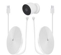 iTODOS Lot de 2 cordons d'alimentation plats pour Google Nest Cam (batterie) uniquement, câble de rechange pour extérieur résistant aux intempéries, câble de charge plat pour caméra Nest (batterie),