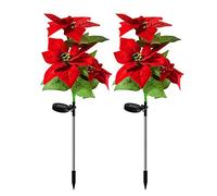 Itonash Lumières Solaires Extérieures de Poinsettia 67cm Imperméables | Matériau PVC robuste, chargement solaire automatique, indice IP65 pour les temps
