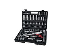 iTools - Mallette à Outils Complète 108 Pièces Chrome Vanadium et Acier Inox - Douilles 1/4" et 1/2", Cliquets, Embouts - Boîtier Rigide Résistant aux Chocs