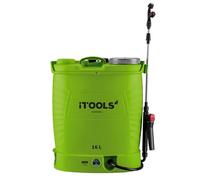 iTools - Pulvérisateur de Jardin Electrique à Batterie 16L 8Ah Pression 6 Bar Lance Télescopique en INOX + Accessoires de Pulvérisation