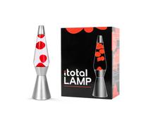 itotal Lampe à lave XL1783 36 cm – Base argentée, cire rouge (1270397)