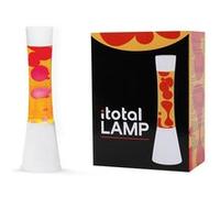 ITotal XL1757 Lampe à Lave 40 cm avec Base Blanche, Liquide Jaune et Cire Rouge Multicolore