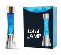XL1773 Lampe à Lave 40 cm avec Base Argentée, Liquide Bleu et Cire Blanche