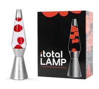 itotal Lampe à lave XL1783 36 cm – Base argentée, cire rouge (1270397)