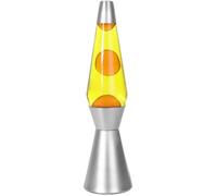 ITotal XL1786 Lampe à Lave 36 cm avec Base Argentée Liquide Jaune et Cire Orange
