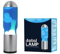 XL2196 Lampe à Lave avec Base Argentée, Liquide Bleu et Cire Blanche