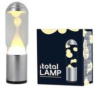 itotal Lampe à lave XL2200 – Base argentée, liquide transparent, cire blanche