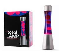 ITotal XL2348 Lampe à Lave 40 cm avec Base Argentée, Liquide Violet et Cire Rose Violet