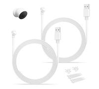 Itramax CâBle Plat pour Google Nest Cam 2e Génération 3M/10FT Lot de 2 | Câbles de Charge Résistants aux Intempéries Alimentation Continue Cordons de Rechange Intérieur/Extérieur,Sans Adaptateur
