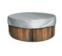 ITRHJTGP Housse Salon de Jardin Exterieur Round Hot Tub Cover Waterproof Outdoor Spa Protector Patio Furniture Slipcover for Bathtub Bubble Massage Spa Swiming Pool Cover(Grey,160x90cm)