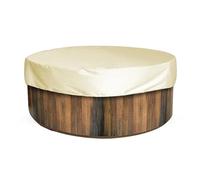 ITRHJTGP Housse Salon de Jardin Exterieur Round Hot Tub Cover Waterproof Outdoor Spa Protector Patio Furniture Slipcover for Bathtub Bubble Massage Spa Swiming Pool Cover(Beige,210x30cm)