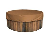 ITRHJTGP Housse Salon de Jardin Exterieur Round Hot Tub Cover Waterproof Outdoor Spa Protector Patio Furniture Slipcover for Bathtub Bubble Massage Spa Swiming Pool Cover(Brown,160x90cm)