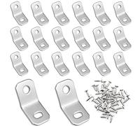 ITROLLE Lot de 20 équerres d'angle à 135 degrés en zinc avec finition galvanisée 135 degrés anti-inversement pour étagère d'angle avec 40 vis