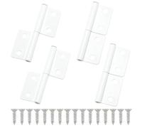 ITROLLE Lot de 4 charnières amovibles avec vis pour fenêtre et porte d'armoire Blanc
