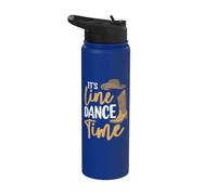 It's Line Dance Time Funny Linedancing Western Stainless Steel Insulated Water Bottle