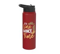 It's Line Dance Time Funny Linedancing Western Stainless Steel Insulated Water Bottle