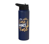 It's Line Dance Time Funny Linedancing Western Stainless Steel Insulated Water Bottle