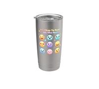 It's OK To Feel All The Feels Emotional Faces Cartoon Girl Gobelet isotherme en acier inoxydable double paroi