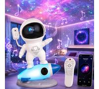 ITSHINY Projecteur Ciel Étoile, Astronaute Projecteur, Projecteur Galaxie avec Haut-parleur Bluetooth Fonction Bruit Blanc, pour Chambre Plafond Enfants Adultes