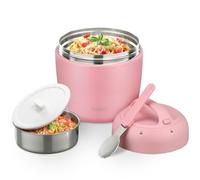 Itslife Boîte Alimentaire Isotherme, 970ml Boite Isotherme Repas Chaud avec Cuillère, Thermos Alimentaire Chaud en Acier Inoxydable, Thermos Lunch Box pour Ecole Bureau, Nouveau Rose