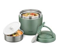 Itslife Boîte Alimentaire Isotherme, 970ml Boite Isotherme Repas Chaud, Lunch Box Isotherme avec Cuillère, Thermos Alimentaire Chaud en Acier Inoxydable, Thermos Isotherme pour Ecole Bureau, Vert