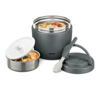 Itslife Boîte Alimentaire Isotherme, 970ml Boite Isotherme Repas Chaud, Lunch Box Isotherme avec Cuillère, Thermos Alimentaire Chaud en Acier Inoxydable, Thermos Isotherme pour Ecole Bureau, Gris